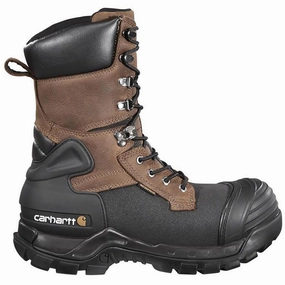 10" Yukon Pac Composite-Toe Waterproof Insulated Work Boot Brown/Black Abrasion Resistant Outsole sneaker