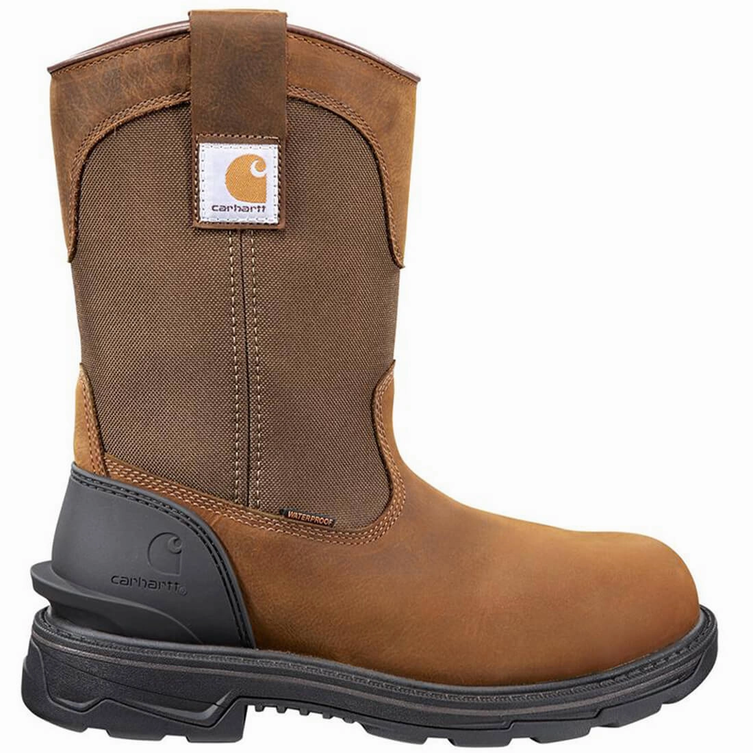 afternoon Anti Slip Traction 11" Ironwood Alloy-Toe Waterproof Wellington Pull-On Work Boot Brown
