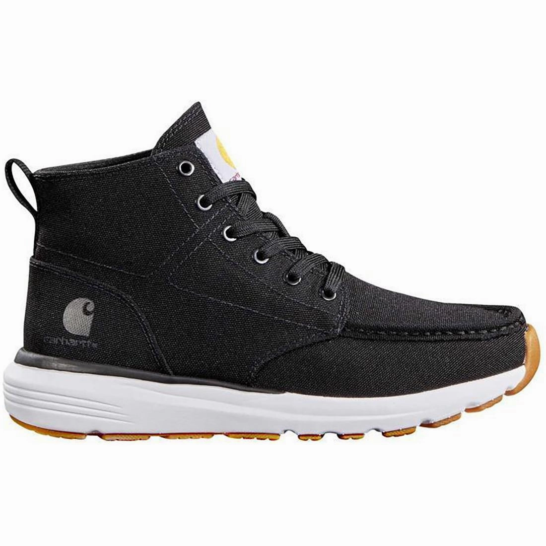 tennis players Foot Performance 5" Women's Haslett Moc Toe Canvas Soft-Toe Chukka Black