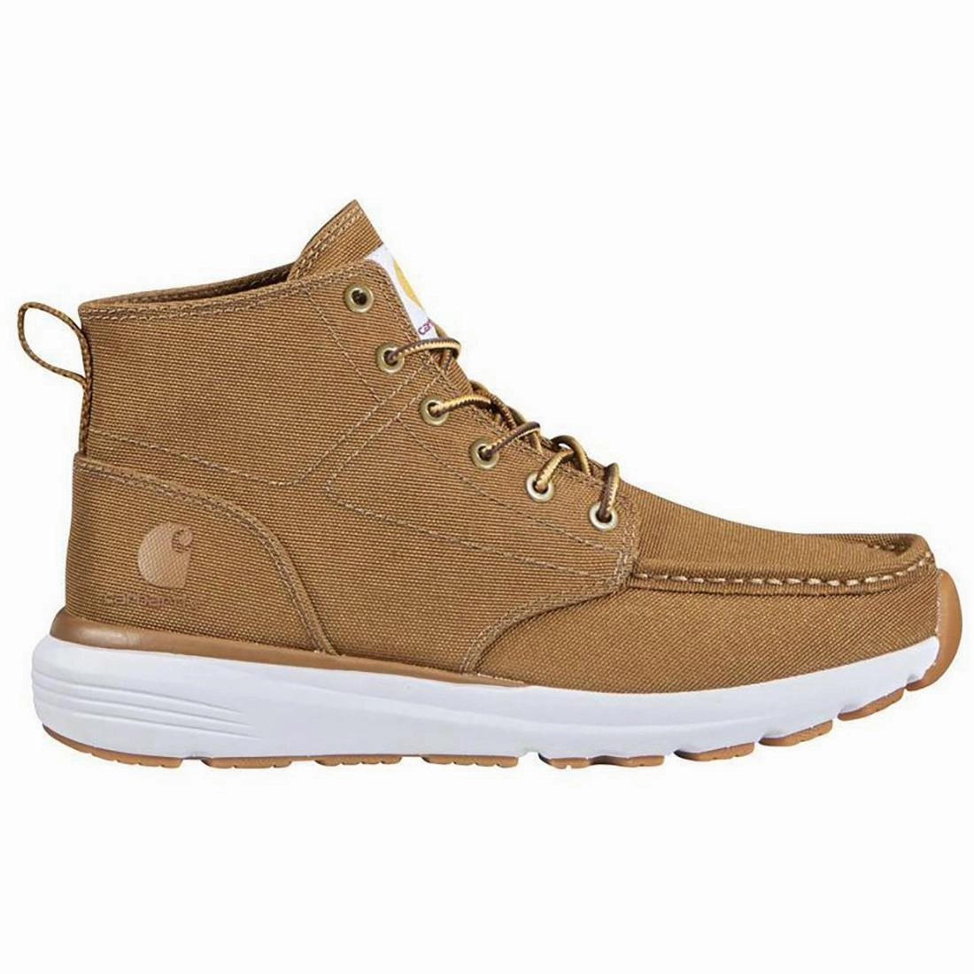 All-Weather Design skaters - specific features 5" Women's Haslett Moc Toe Canvas Soft-Toe Chukka Brown