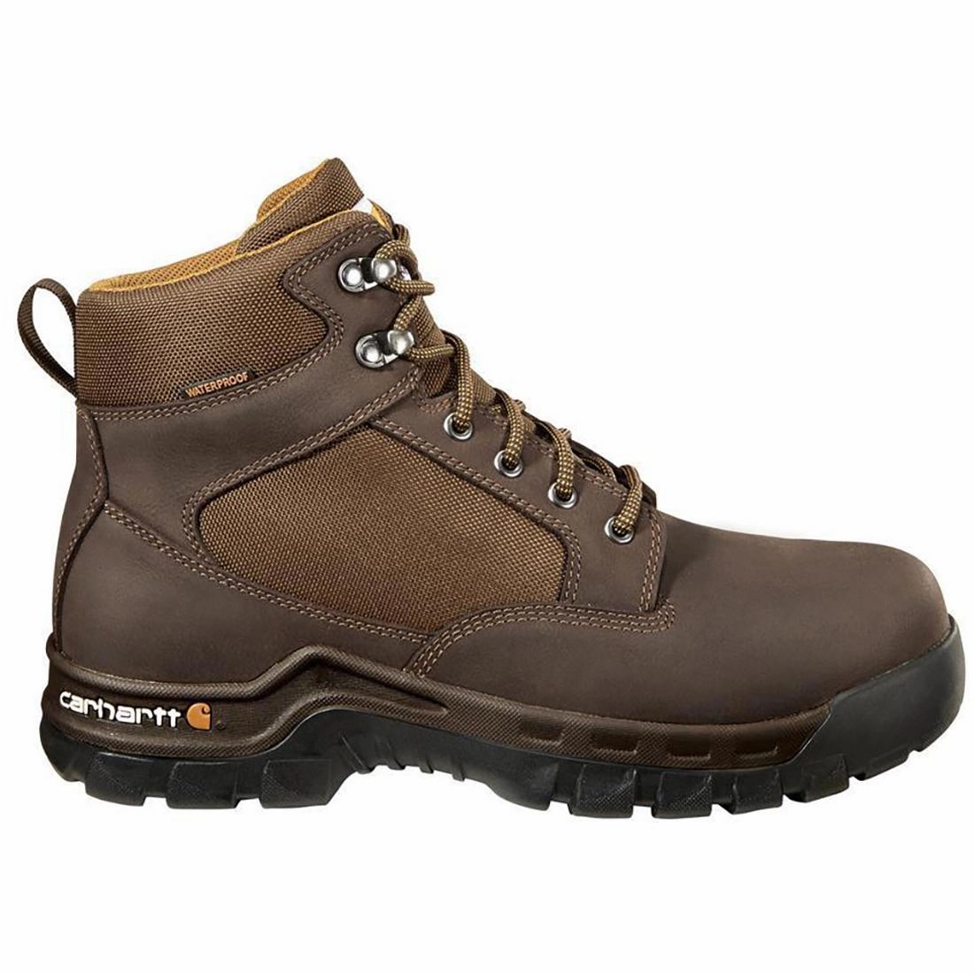original Bacterial Inhibiting Finish 6" Rugged Flex Waterproof Steel Toe Work Boot Dark Brown
