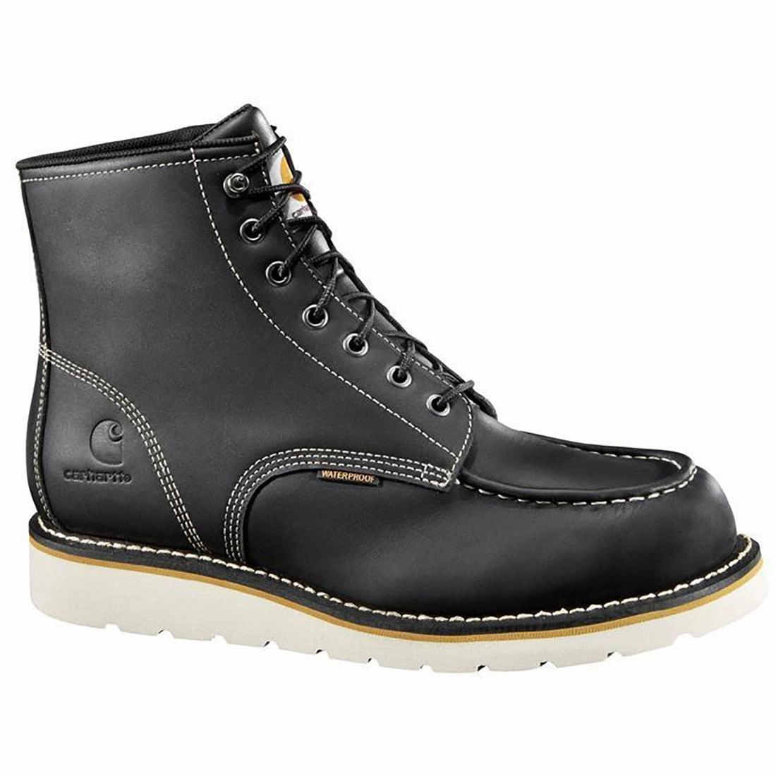 Iconic arch 6" Waterproof Moc Toe Wedge Soft Toe Boot Black