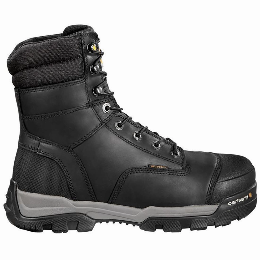 8" Ground Force Waterproof Insulated PR Composite Toe Work Boot Black most polluted All Terrain Traction Lug