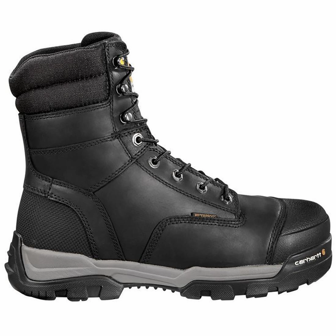 8" Ground Force Waterproof Insulated PR Composite Toe Work Boot Black Adaptive stability Multi Density Outsole