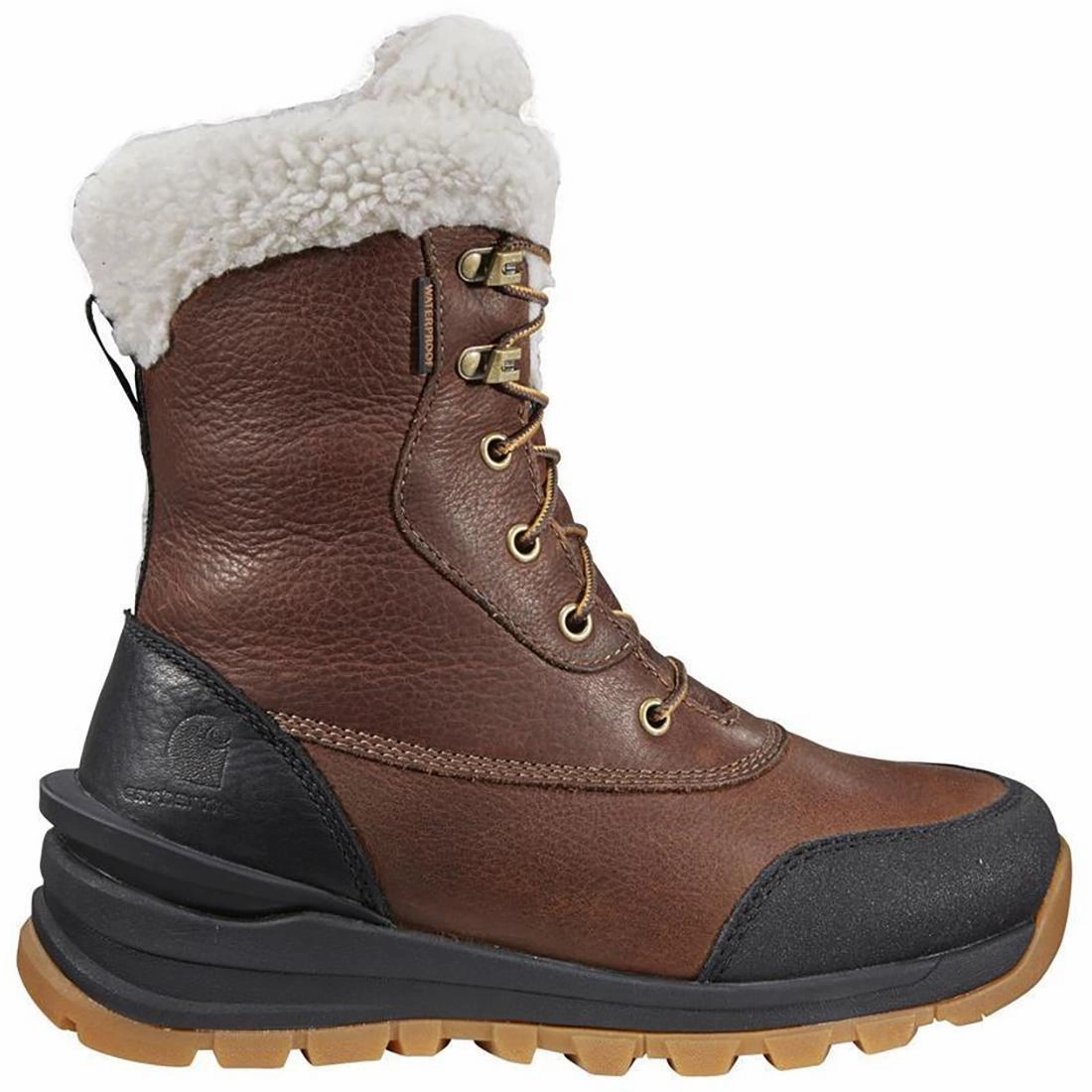 8" Women's Pellston Waterproof Insulated Winter Soft Toe Boot Red Brown Molded Footbed