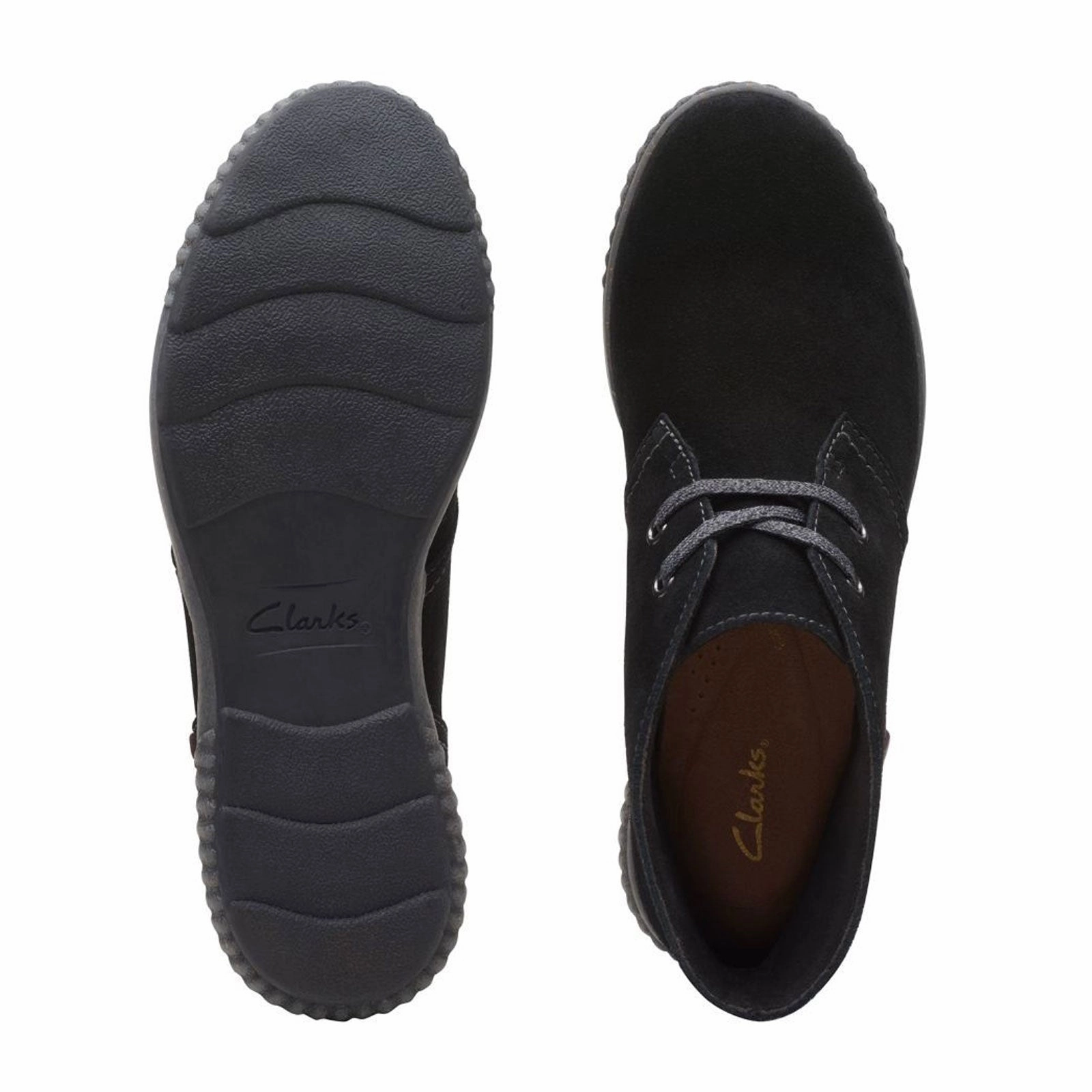 Clarks Magnolia Charm Ankle Boot (Women) - Black Suede Shock Absorbing Outdoor Trek