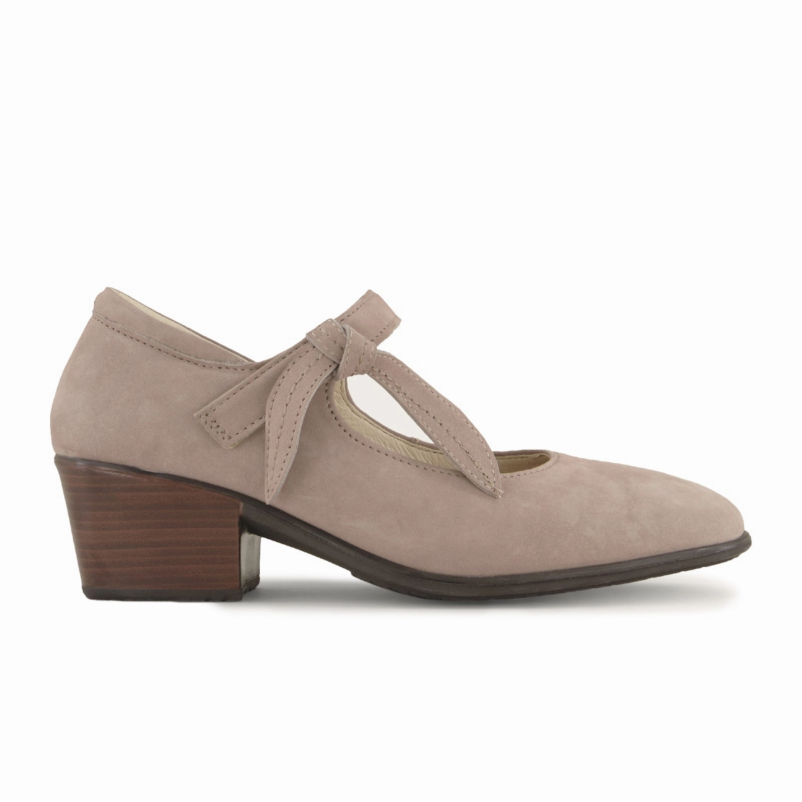 Naot Nobility Heeled Mary Jane (Women) - Stone Nubuck Light Travel Flats Padded Touch