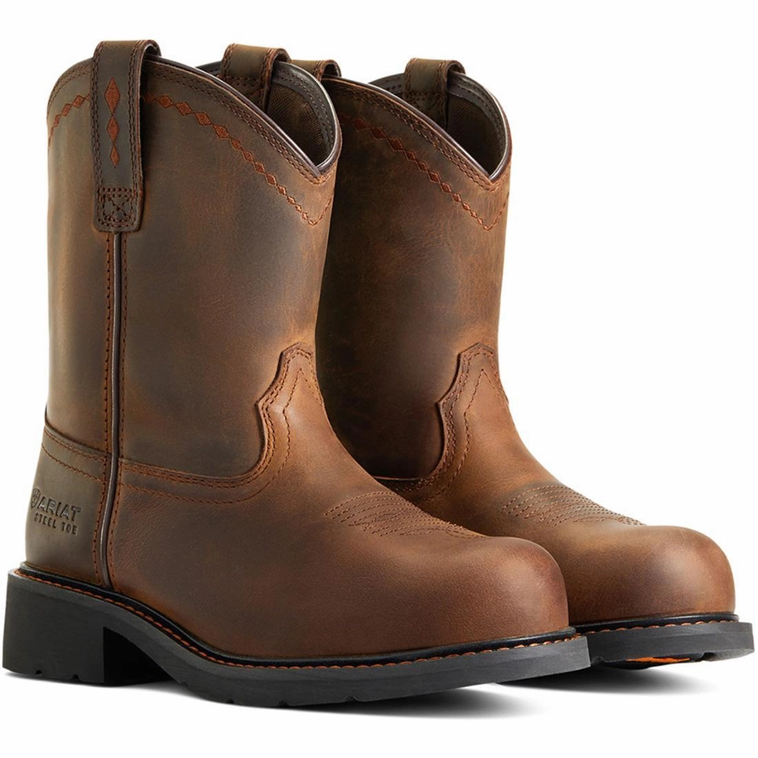 toddlers' Fatbaby Work Women's Pull-On Steel Toe Work Boot - Brown