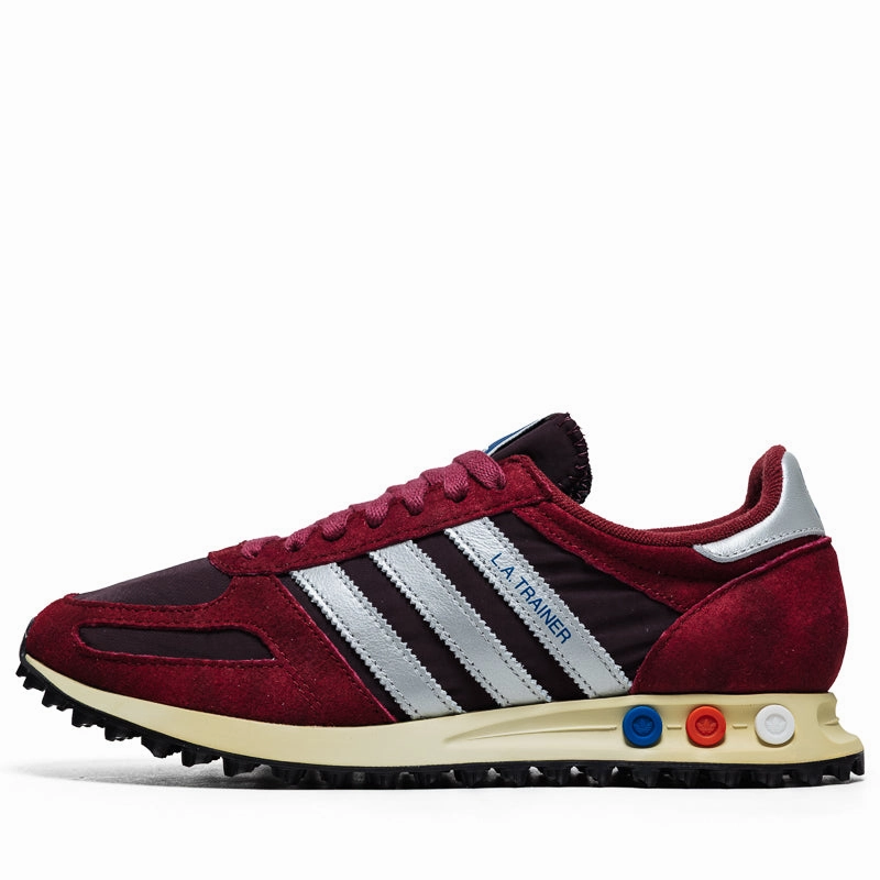 Padded Interior Rainy Day Commuter Adidas LA Trainer OG - Noble Maroon/Silver Metallic