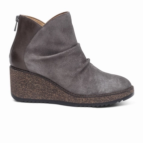 Holiday Feel Comfort arch Aetrex Kara Ankle Wedge Boot (Women) - Charcoal
