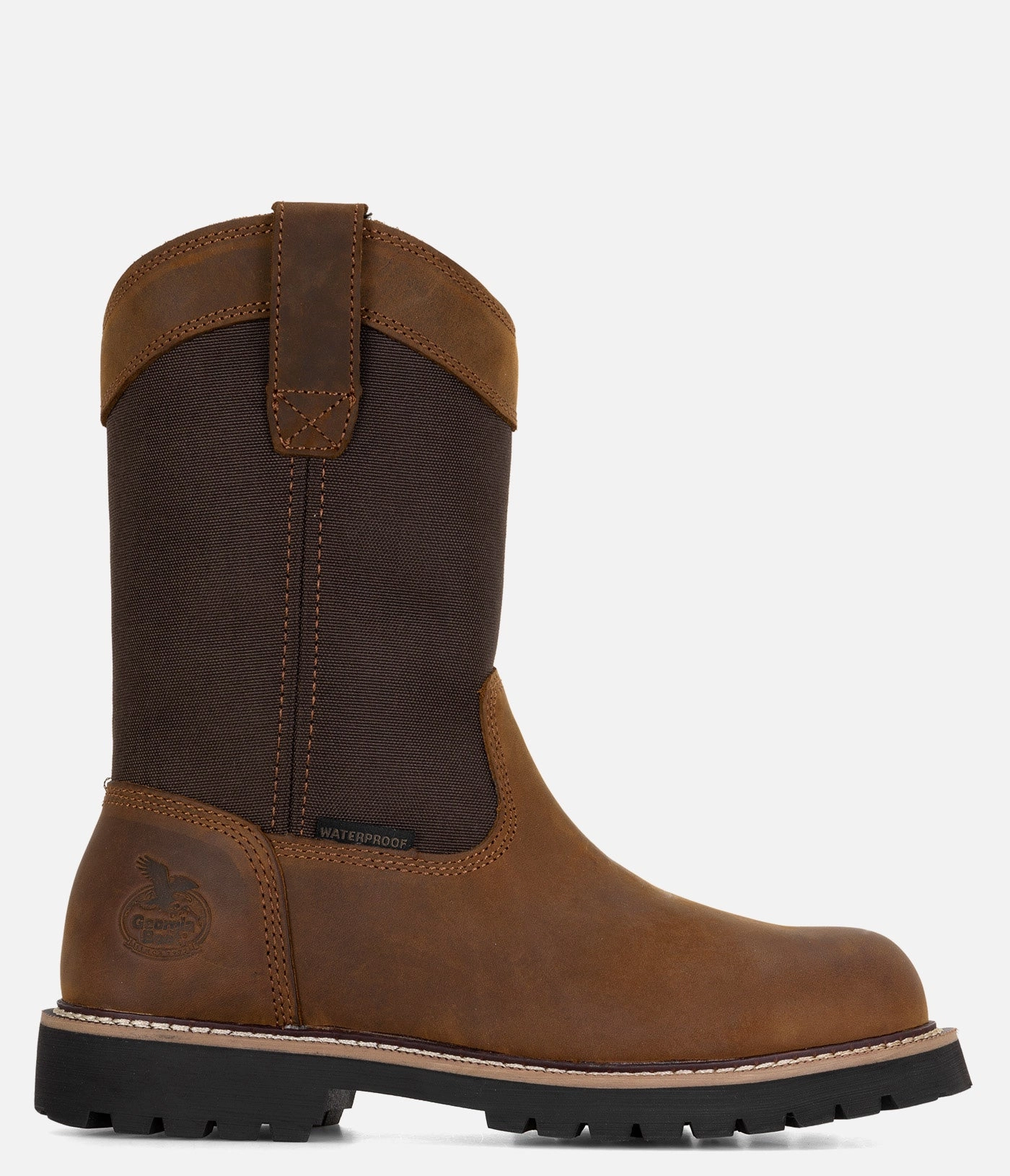 Rubber Sole Embroidered Georgia Boot Core 37 Steel Toe Waterproof Wellington Work Boot - Men