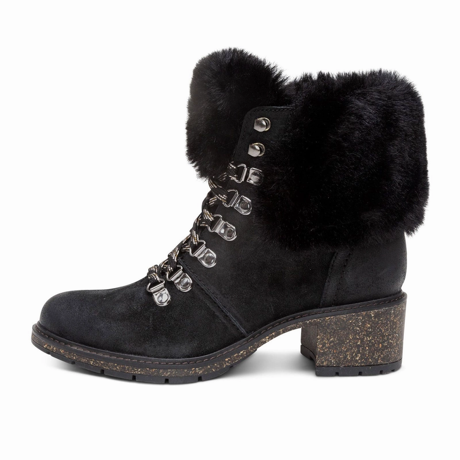 Classic Color Aetrex Brooklyn Mid Boot (Women) - Black Leather