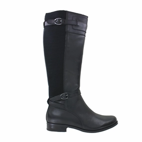 Aetrex Chelsea Riding Boot (Women) - Black Leather Road Trip nylon