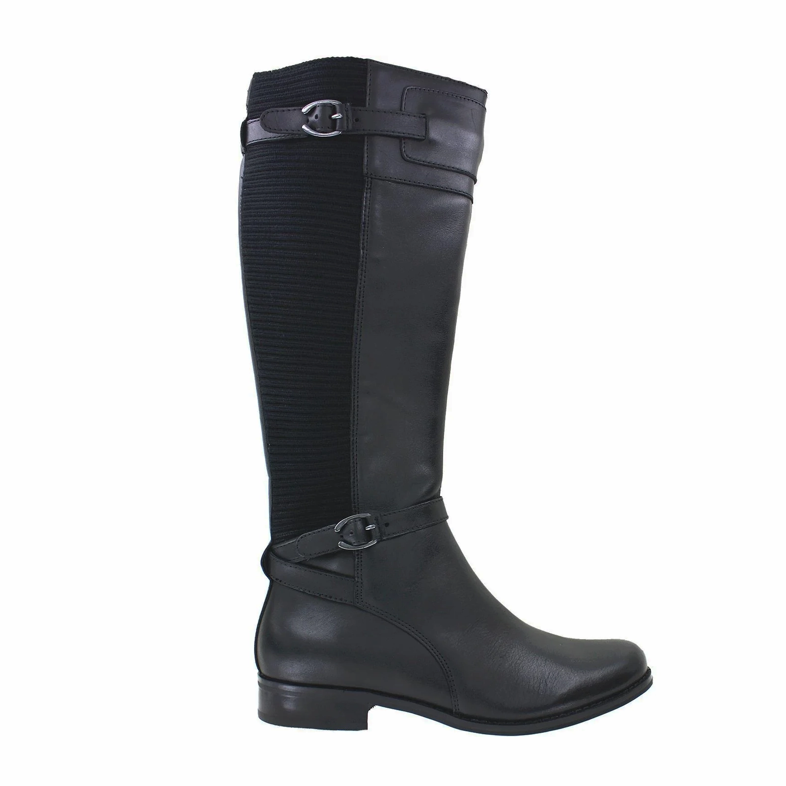 Aetrex Chelsea Riding Boot (Women) - Black Leather Open Toe