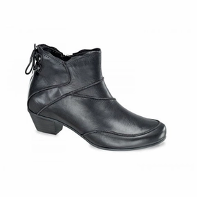 Aetrex Samantha Ankle Boot (Women) - Black Concert Look Grippy Outsole Work Commute