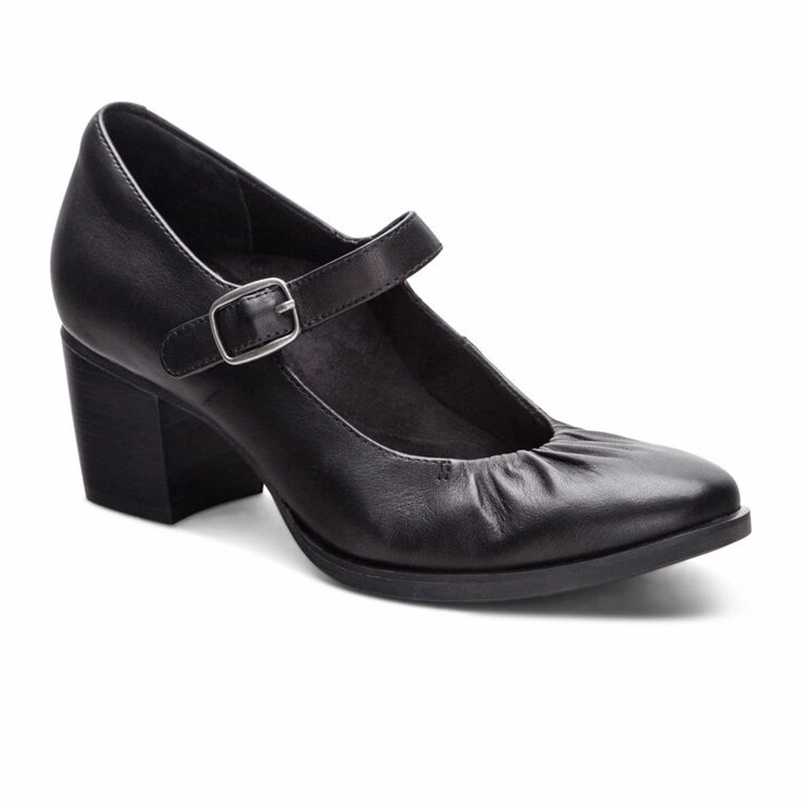 Aetrex Sara Heeled Mary Jane (Women) - Black Non-Slip Shoes