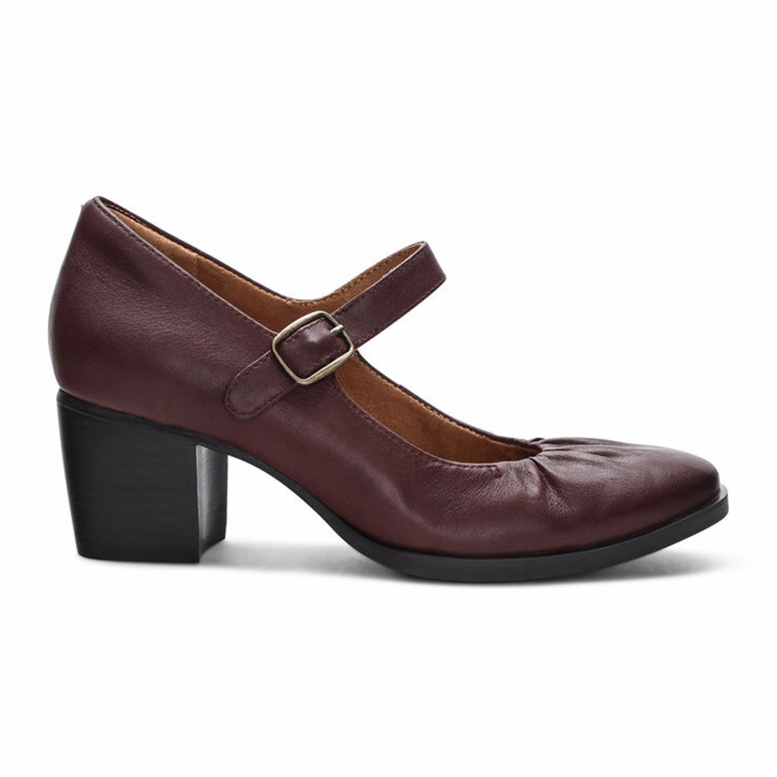 Eco Conscious Design Summer Ready Shoes Aetrex Sara Heeled Mary Jane (Women) - Burgundy