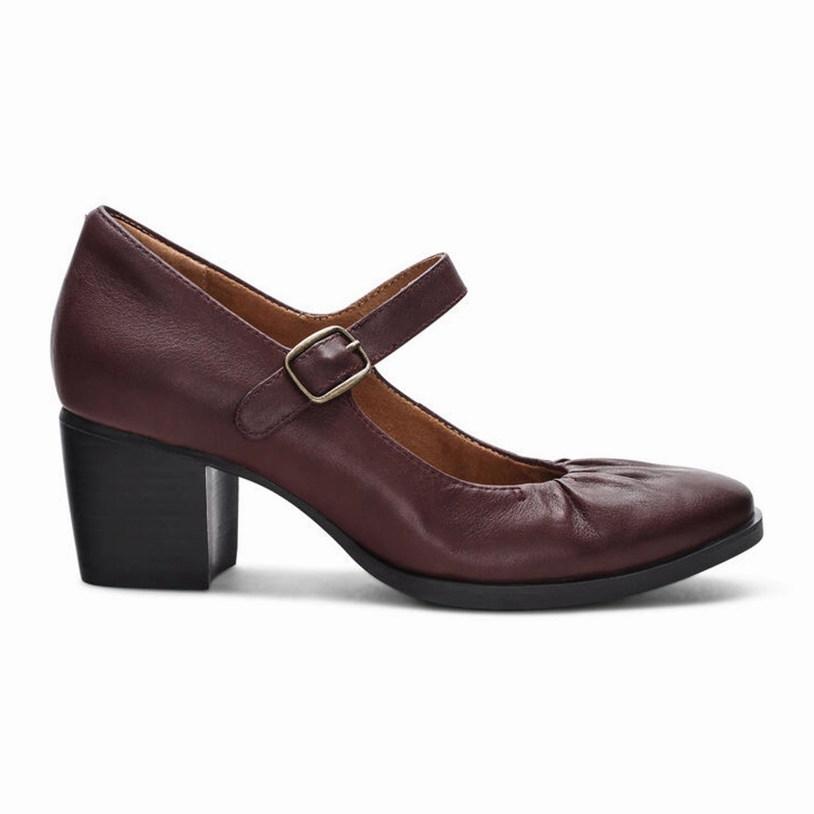 Thick sole Aetrex Sara Heeled Mary Jane (Women) - Burgundy