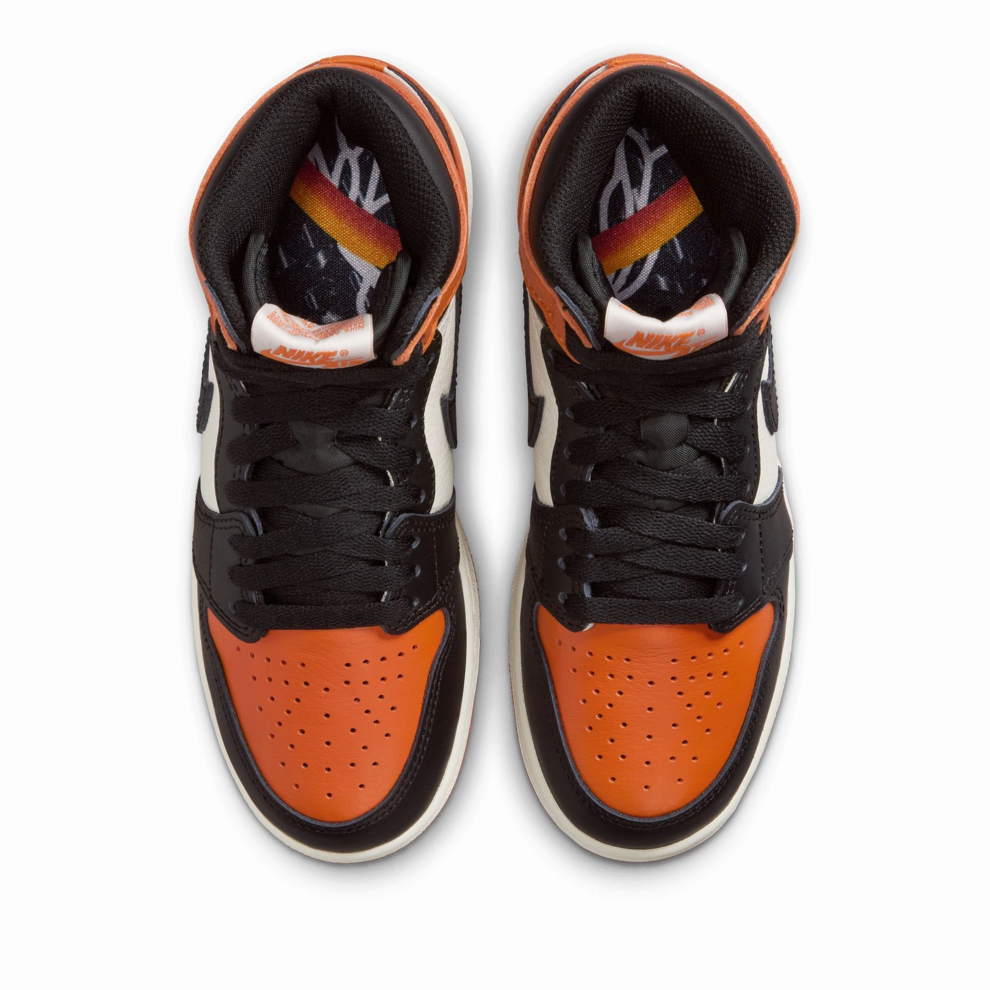 Air Jordan 1 High OG 'Shattered Backboard' (GS) - Black/Starfish Eco Friendly Cushioned heel
