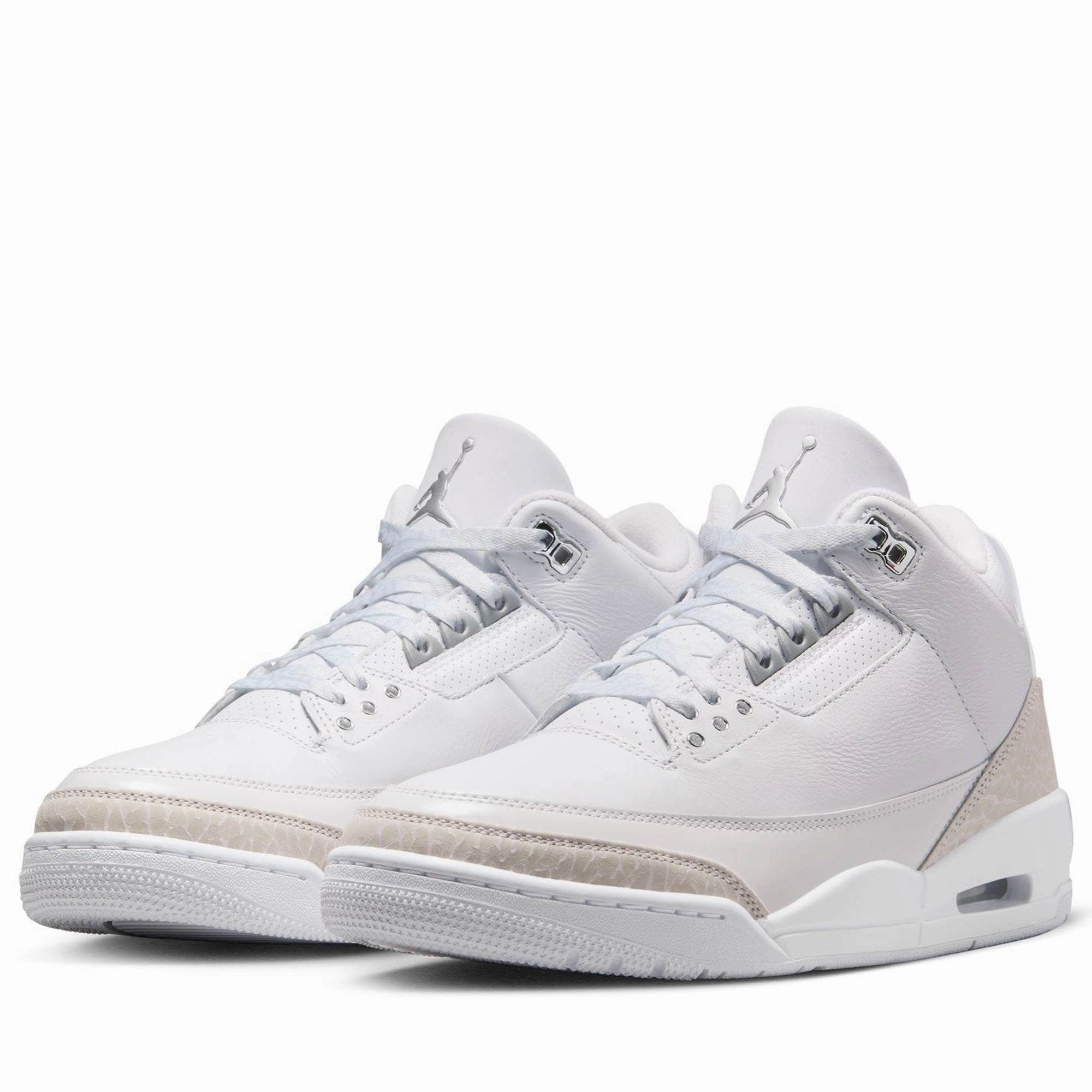 Rugged Built Comfort Seeker Rough Ground Air Jordan 3 Retro 'Pure Money' - White/Metallic Silver
