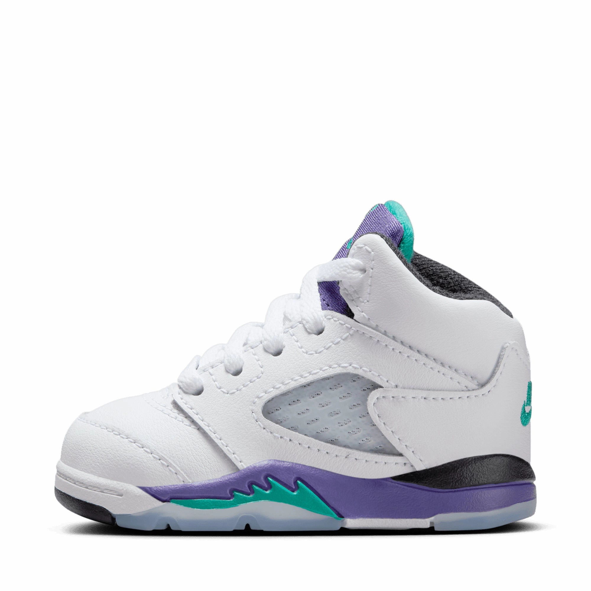 Air Jordan 5 Retro OG 'Grape' (TD) - White/New Emerald Ankle padding