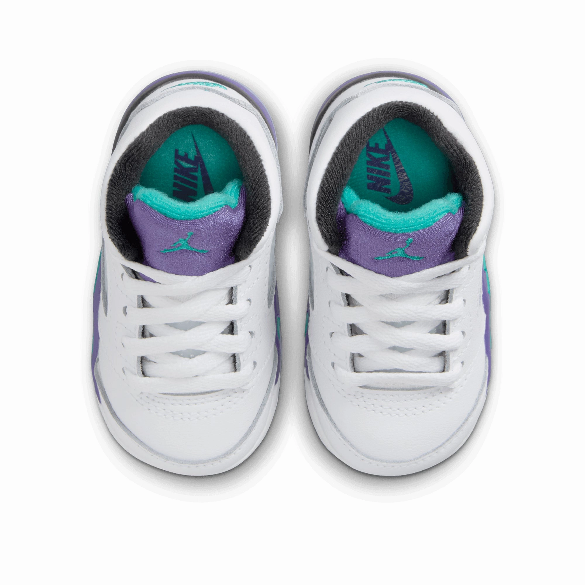 Air Jordan 5 Retro OG 'Grape' (TD) - White/New Emerald Travel Essential