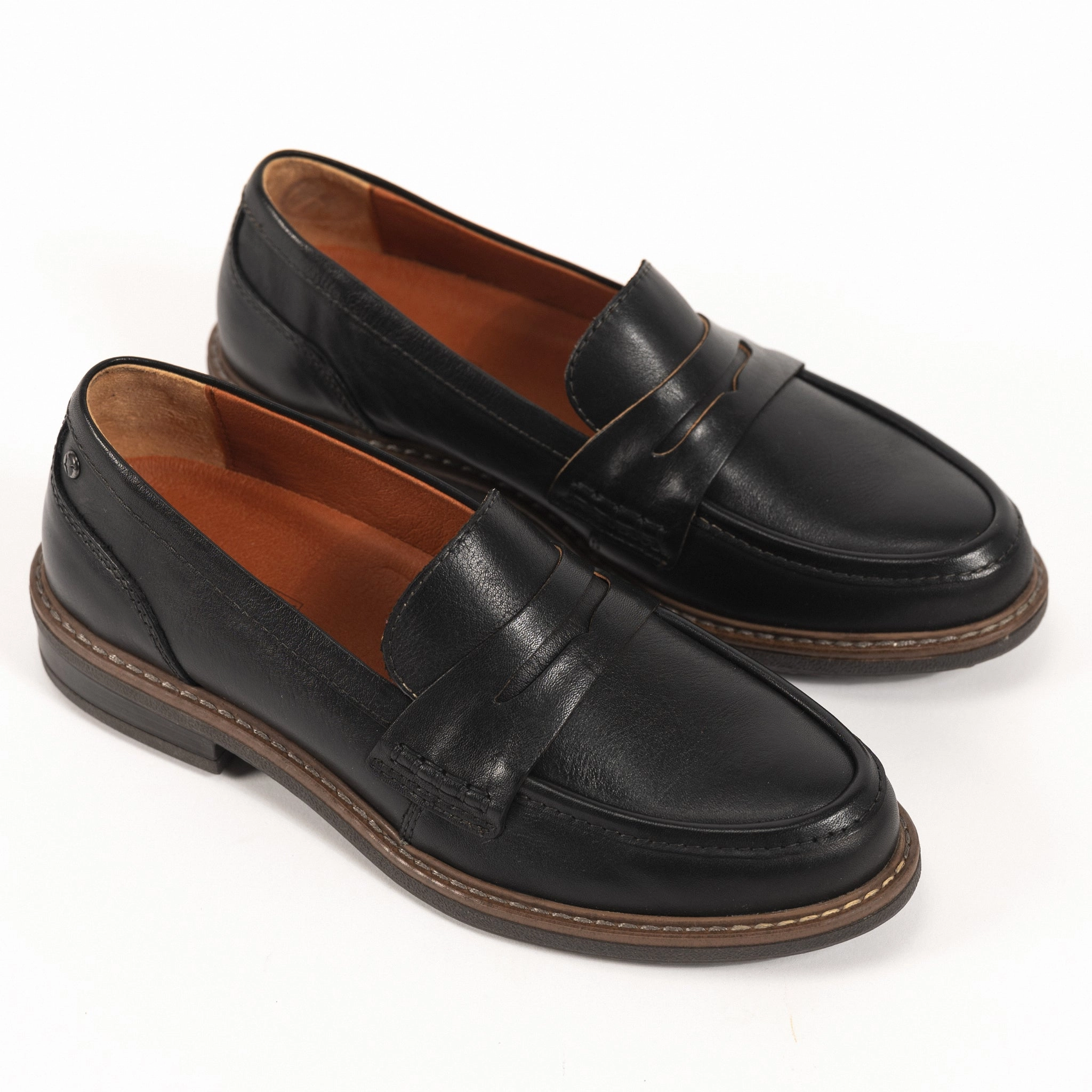 Flexible Sole ALDAYA PENNY LOAFER - BLACK - LEATHER