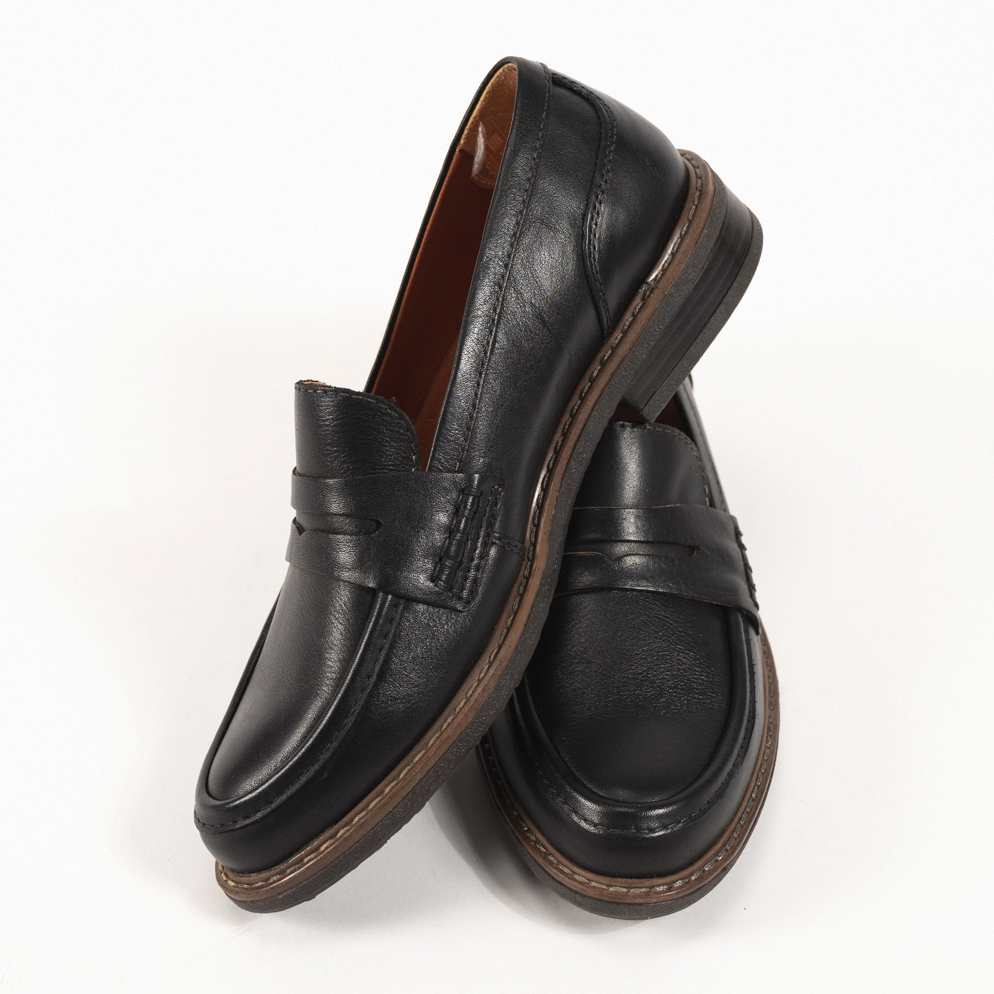 Shock Absorbing Midlayer least modern ALDAYA PENNY LOAFER - BLACK - LEATHER