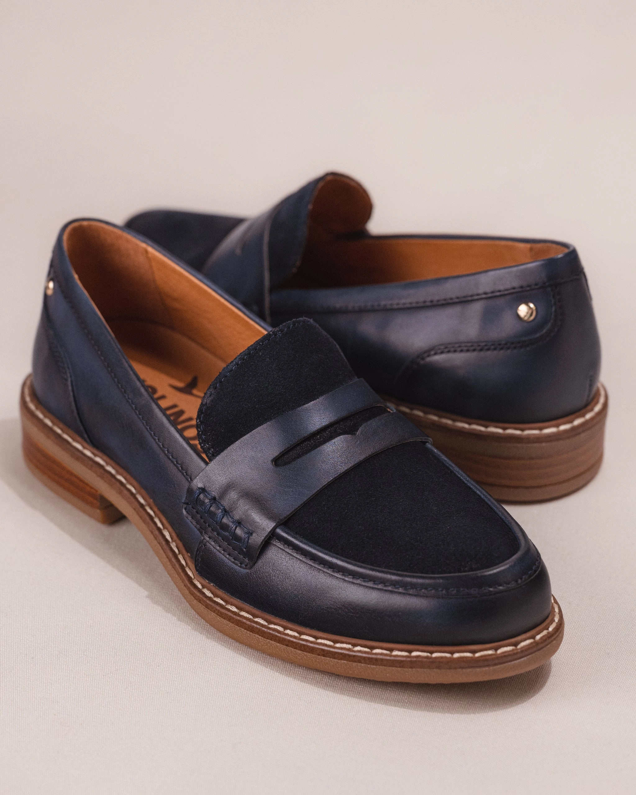 Fresh Look Non Toxic Compounds ALDAYA PENNY LOAFER - BLUE - LEATHER