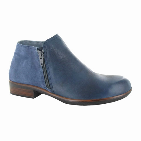 Summer Friendly Protective Finish Functional Minimalist Naot Helm Ankle Boot (Women) - Soft Ink Blue/Midnight Blue