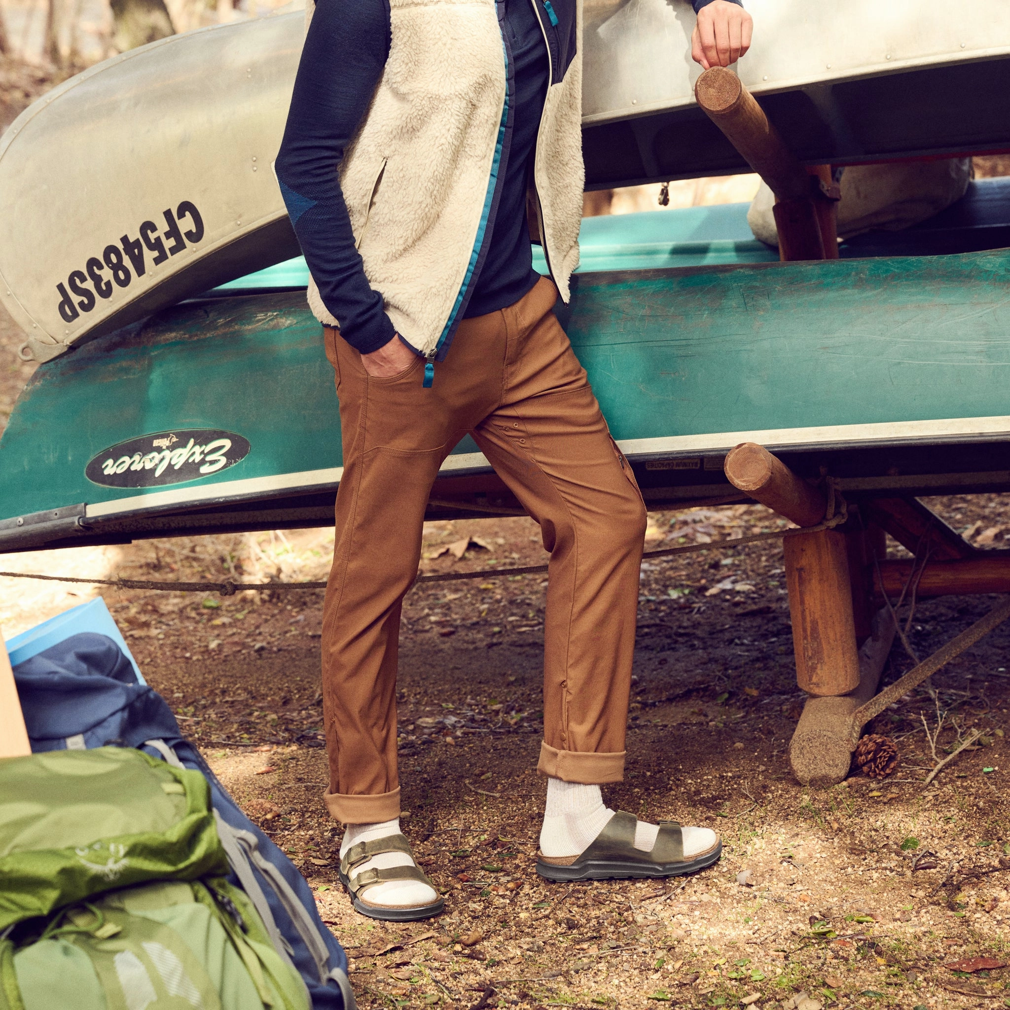 ARIZONA RUGGED - FADED KHAKI - OIL LEATHER slip - on Reinforced Eyelets