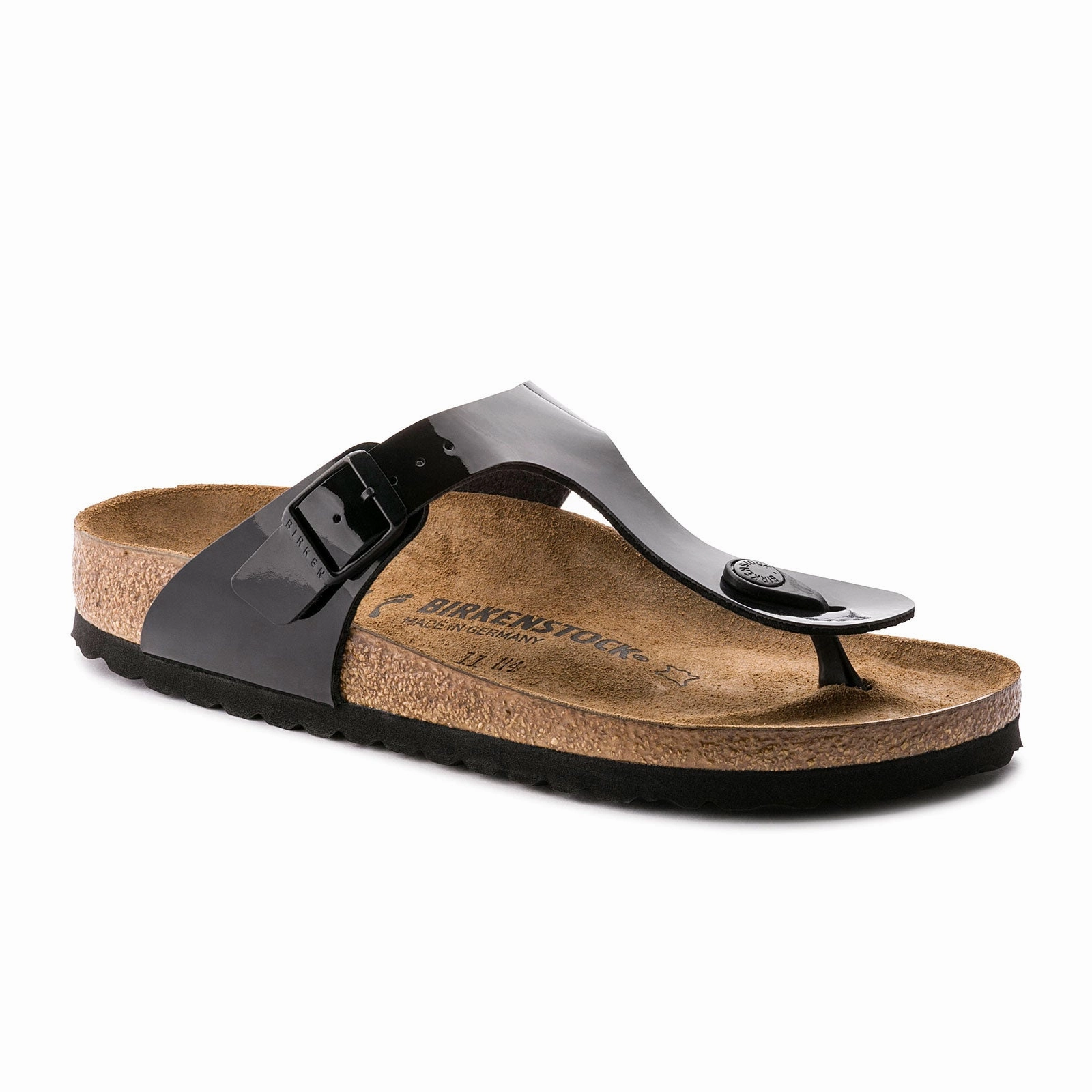 Birkenstock Gizeh Sandal (Women) - Patent Black-Birko Flor Crystal Shine Slip Resistant