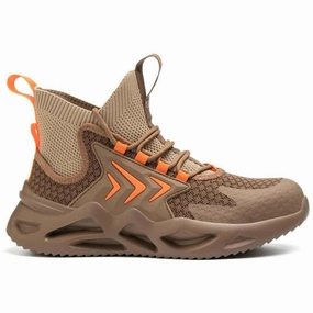 Bacteria Resistant Lining Slim Comfort Steel Toe Athletic Mid Safety Boot Wheat Orange ABL99 KhaKI