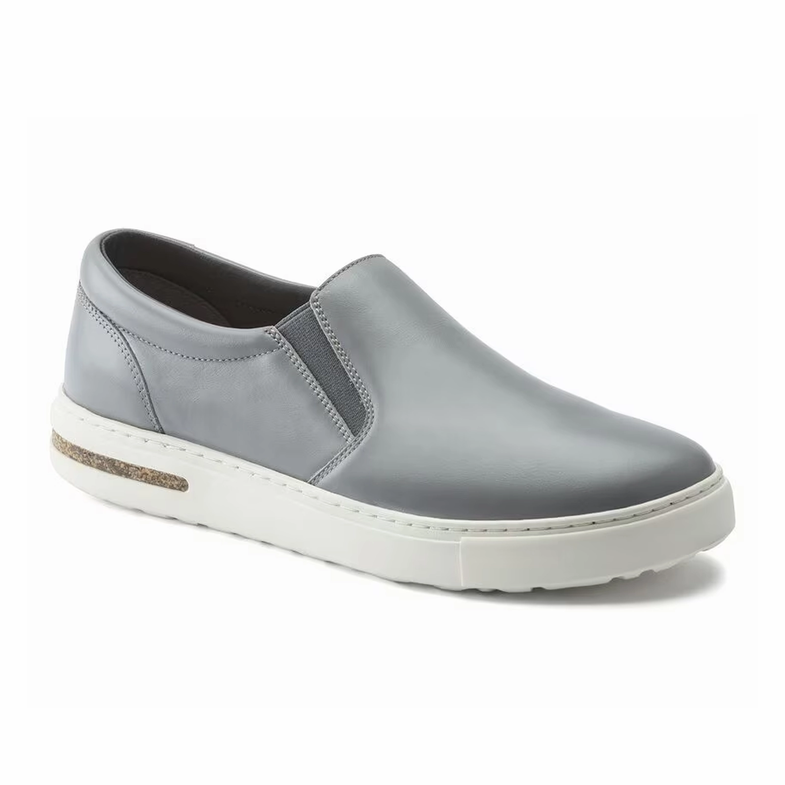 Birkenstock Oswego Narrow Slip On Sneaker (Women) - Gray Leather Walk Style Adjustable Walking Shoes