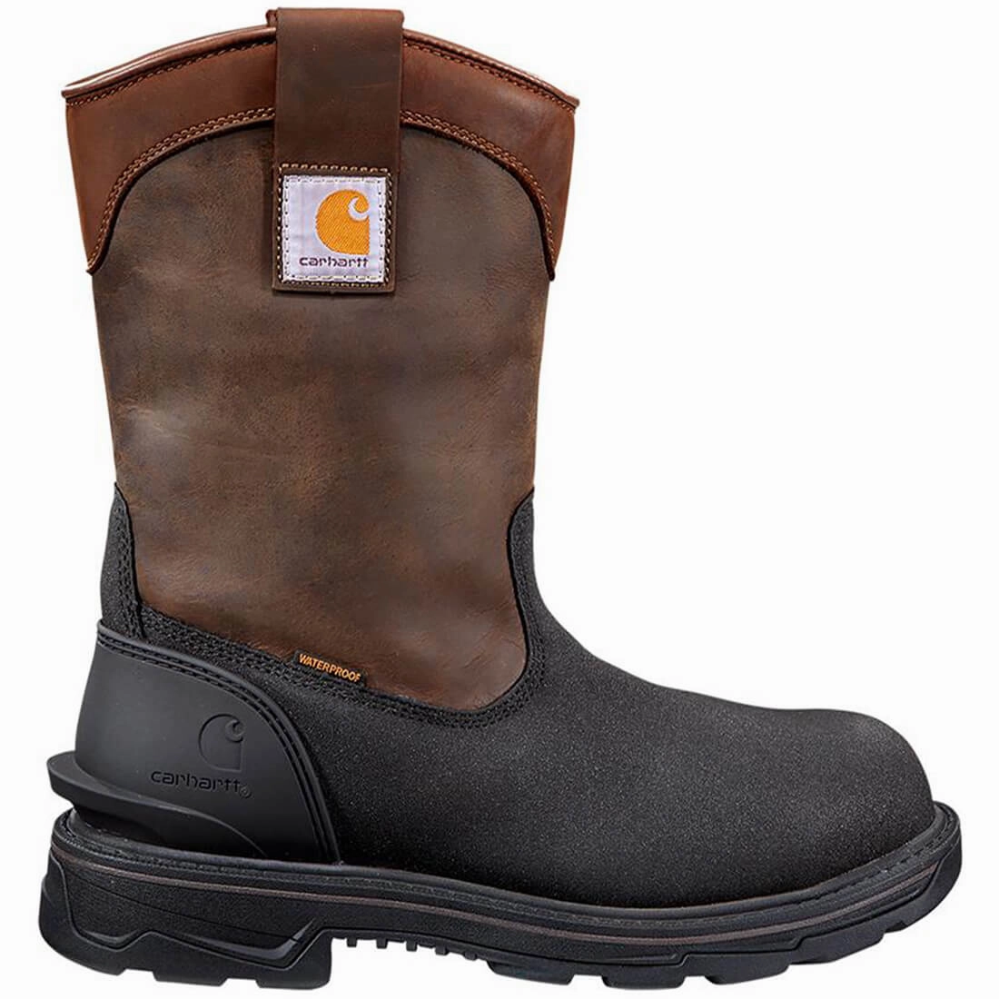 Flexible Groove Design 11" Ironwood Alloy-Toe Waterproof Insulated Wellington Pull-On Work Boot Dark Brown/Black