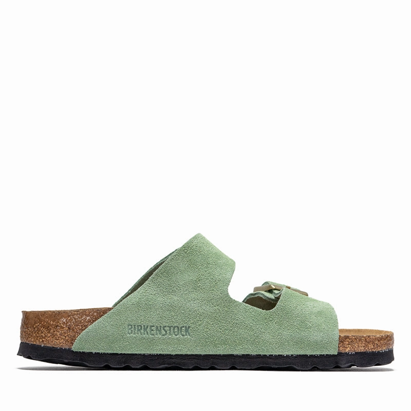 Foam Padding Technology Women's Birkenstock Arizona Soft Footbed Suede - Green Tea