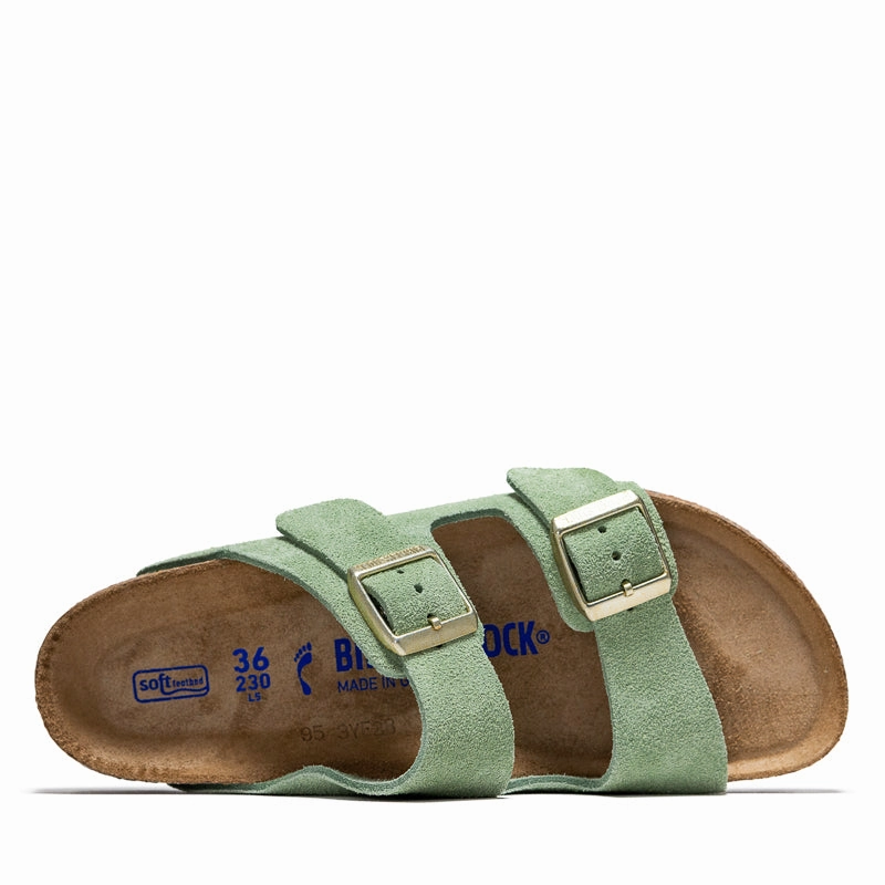 Active Choice Women's Birkenstock Arizona Soft Footbed Suede - Green Tea