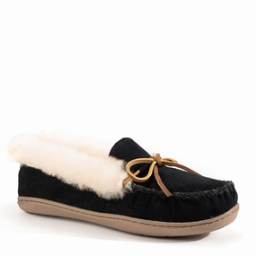 Anti mold ALPINE SHEEPSKIN MOC - BLACK - SUEDE