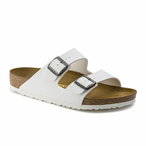 Birkenstock Arizona Slide Sandal (Unisex) - White Birko-Flor Easy Sandals Comfy Sandals for Travel
