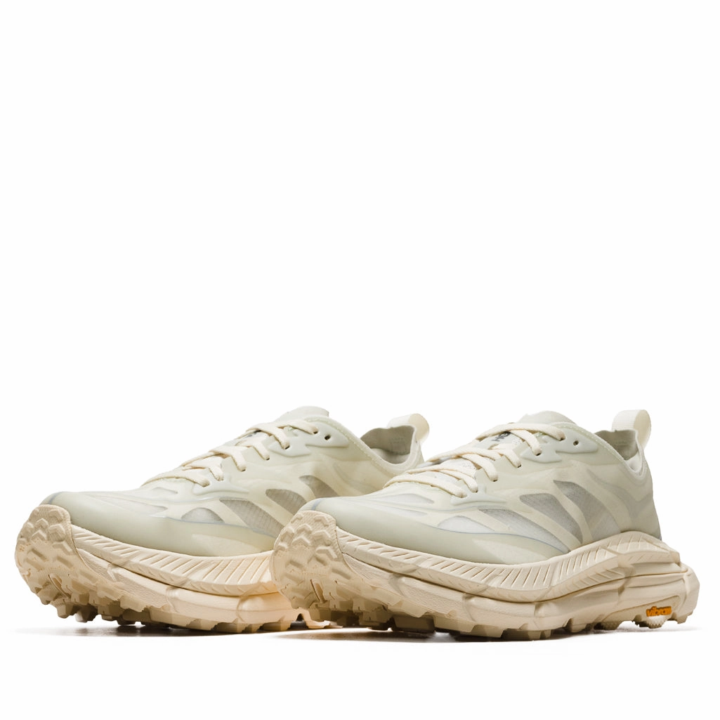 Hoka Mafate Speed 4 Lite - Truffle Salt/Vintage Yellow Brogue Detail