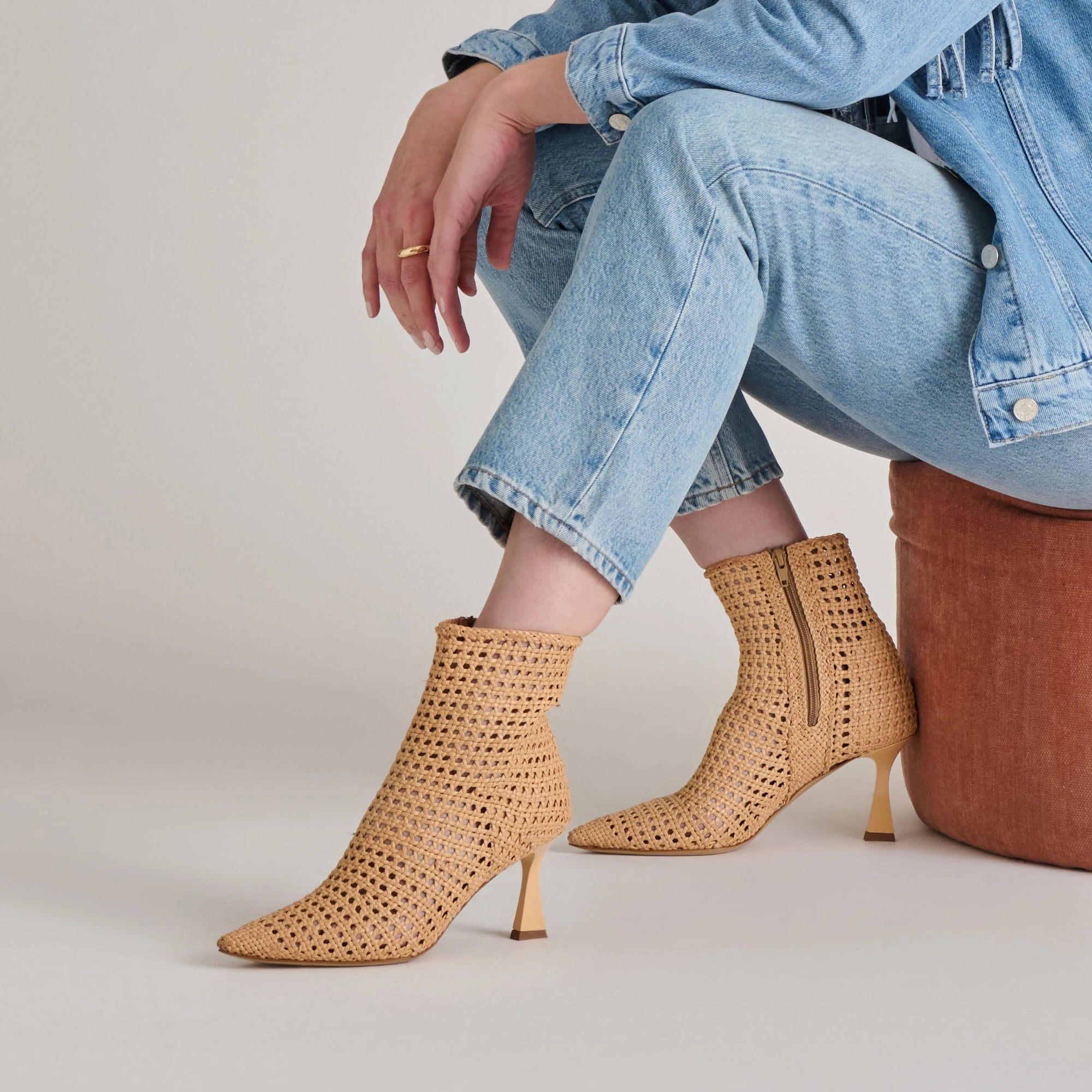LONNI BOOTIES LIGHT TAN WOVEN LEATHER Sneaker Insoles