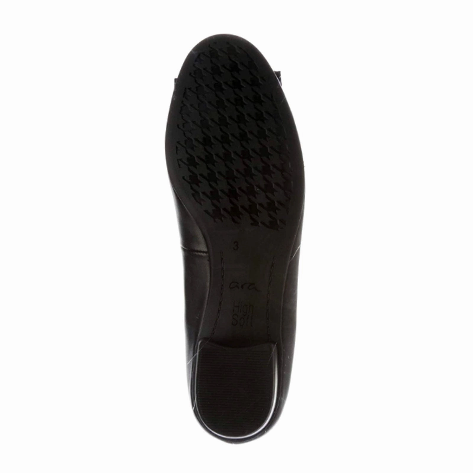 Ara Bambi Ballet Flat (Women) - Black Nappa Leather Comfortable Lightweight Footwear