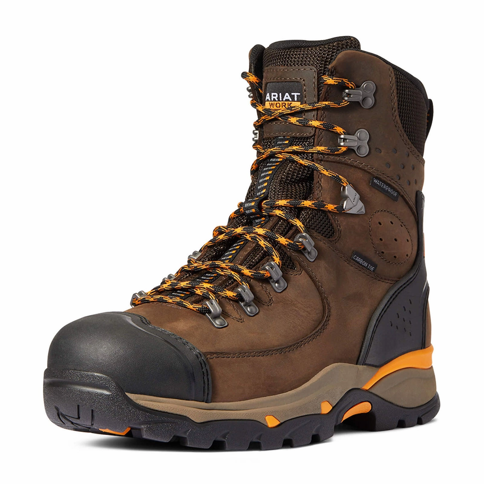 synthetic material Casual Walk Ariat Endeavor 8" Waterproof Carbon Toe Work Boot (Men) - Chocolate Brown