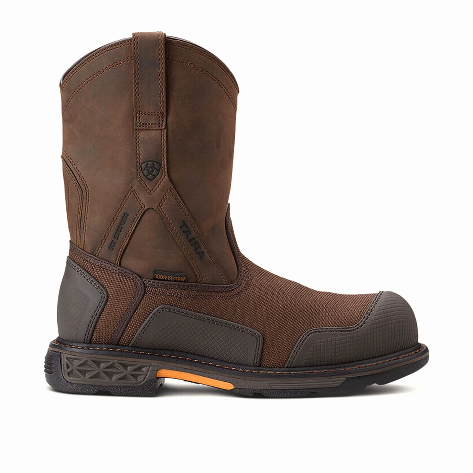 Ariat OverDrive XTR 8" Zip Composite Toe Work Boot (Men) - Oily Distressed Brown Wide Sole