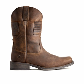 Ariat Rambler Patriot Western Boot (Men) - Distressed Brown Lightweight Frame Urban Everyday