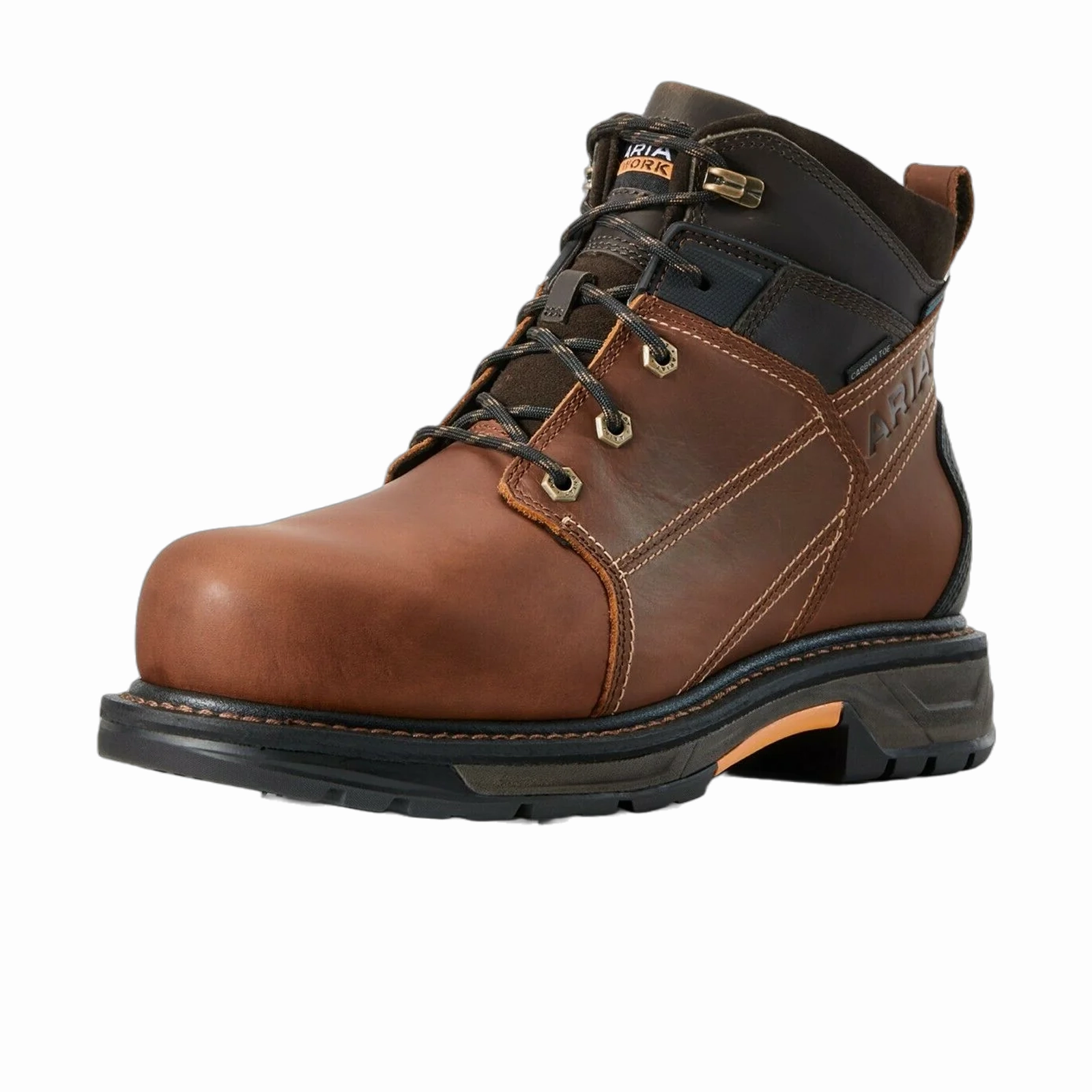 Ariat Workhog Trek 6" Composite Toe Work Boot (Men) - Oiled Brown Padded Interior Nature Lover High Traction Trail Runner