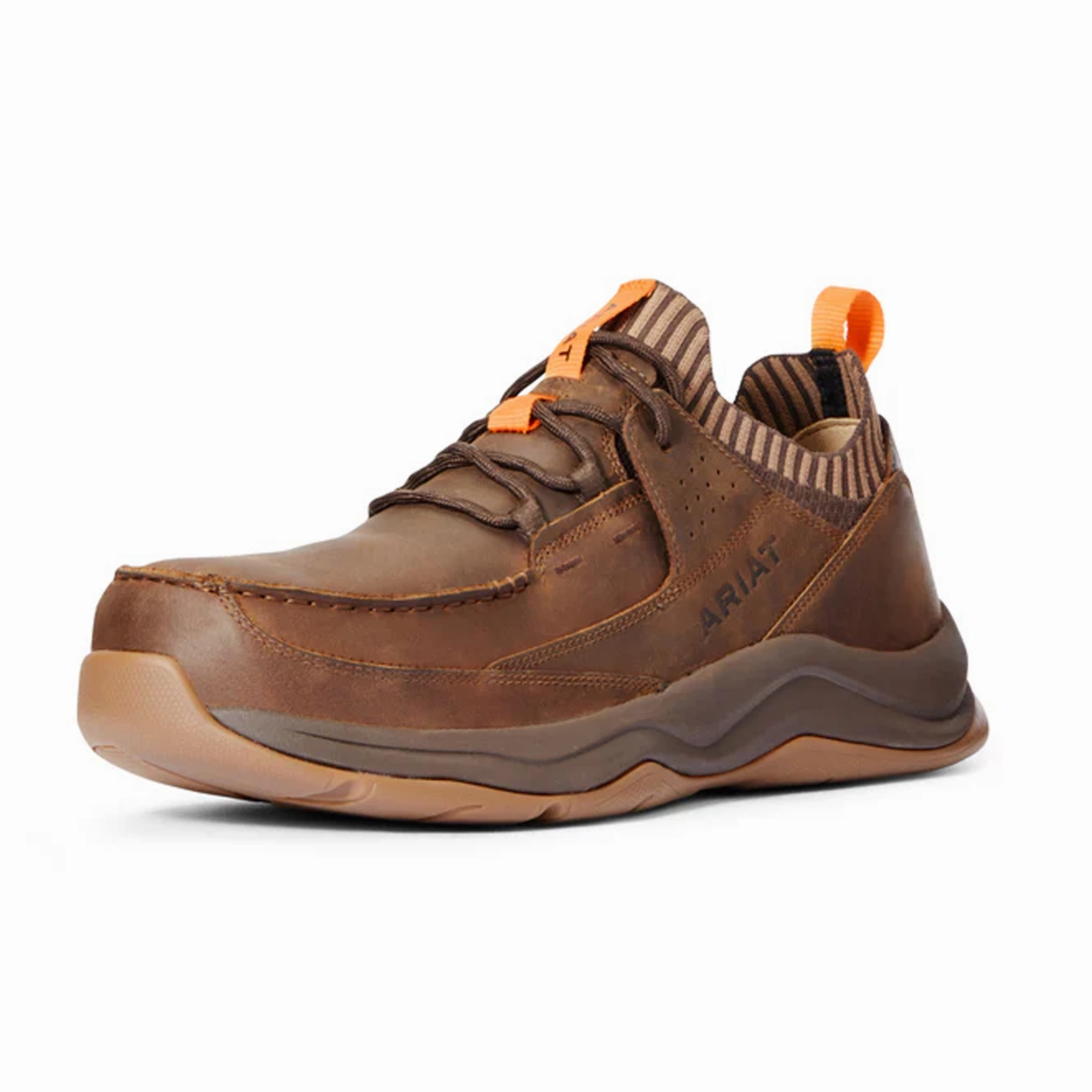 Ariat Working Mile Low Composite Toe Work Shoe (Men) - Distressed Brown All Weather Rough Terrain Rugged Built All Day Worker