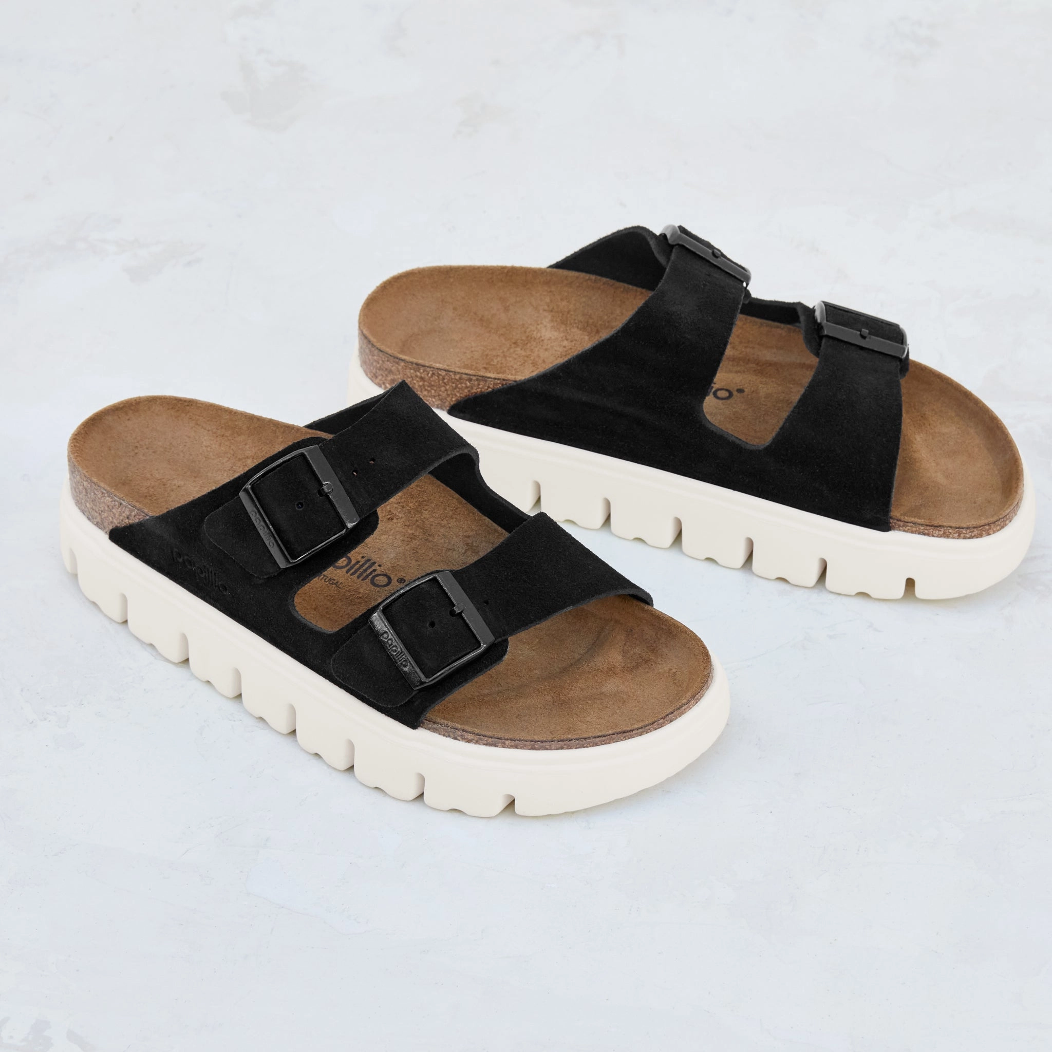 Padded Tongue Pressure Dispersing Design ARIZONA CHUNKY - BLACK - SUEDE