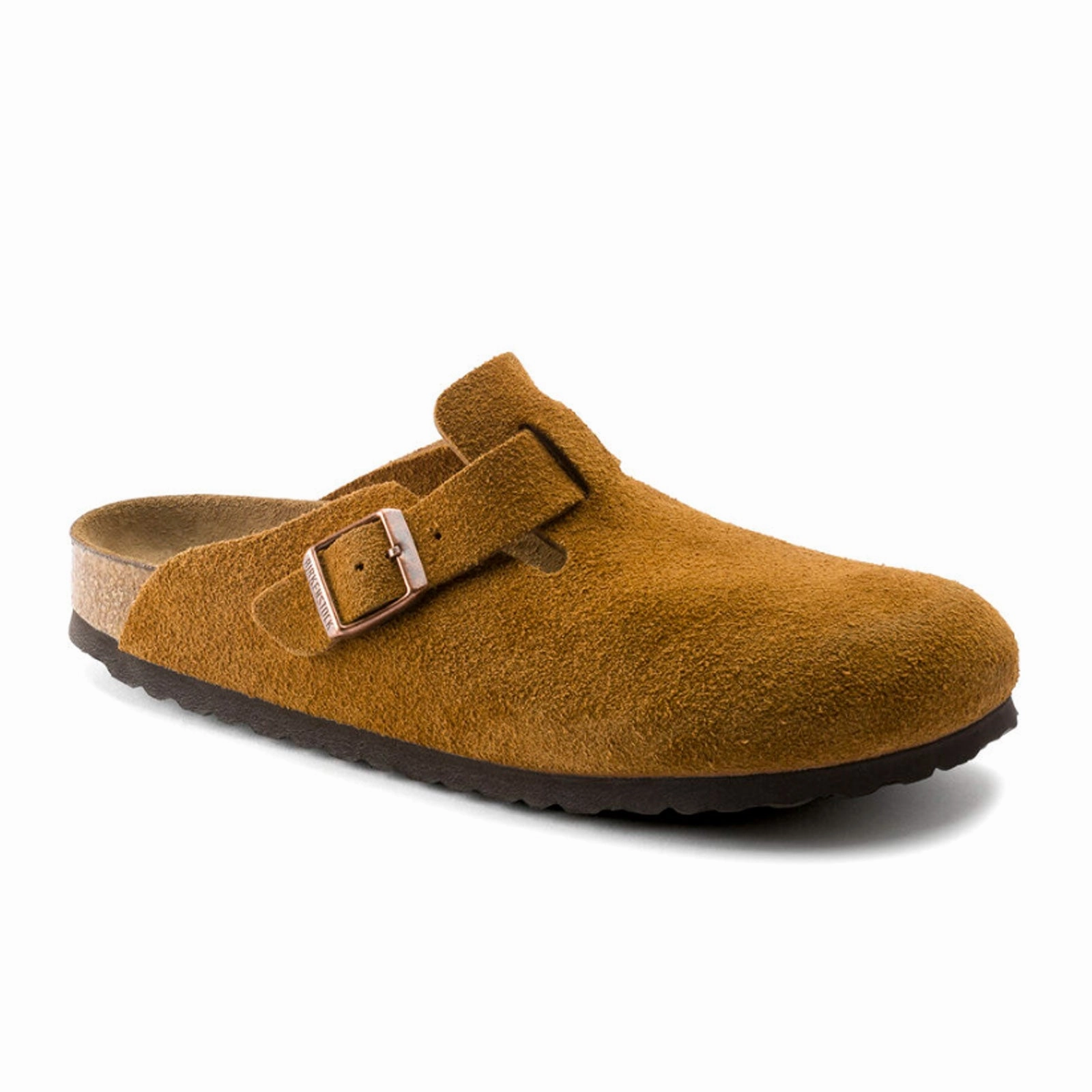 Shock absorption Birkenstock Boston Soft Footbed Clog (Men) - Mink Suede