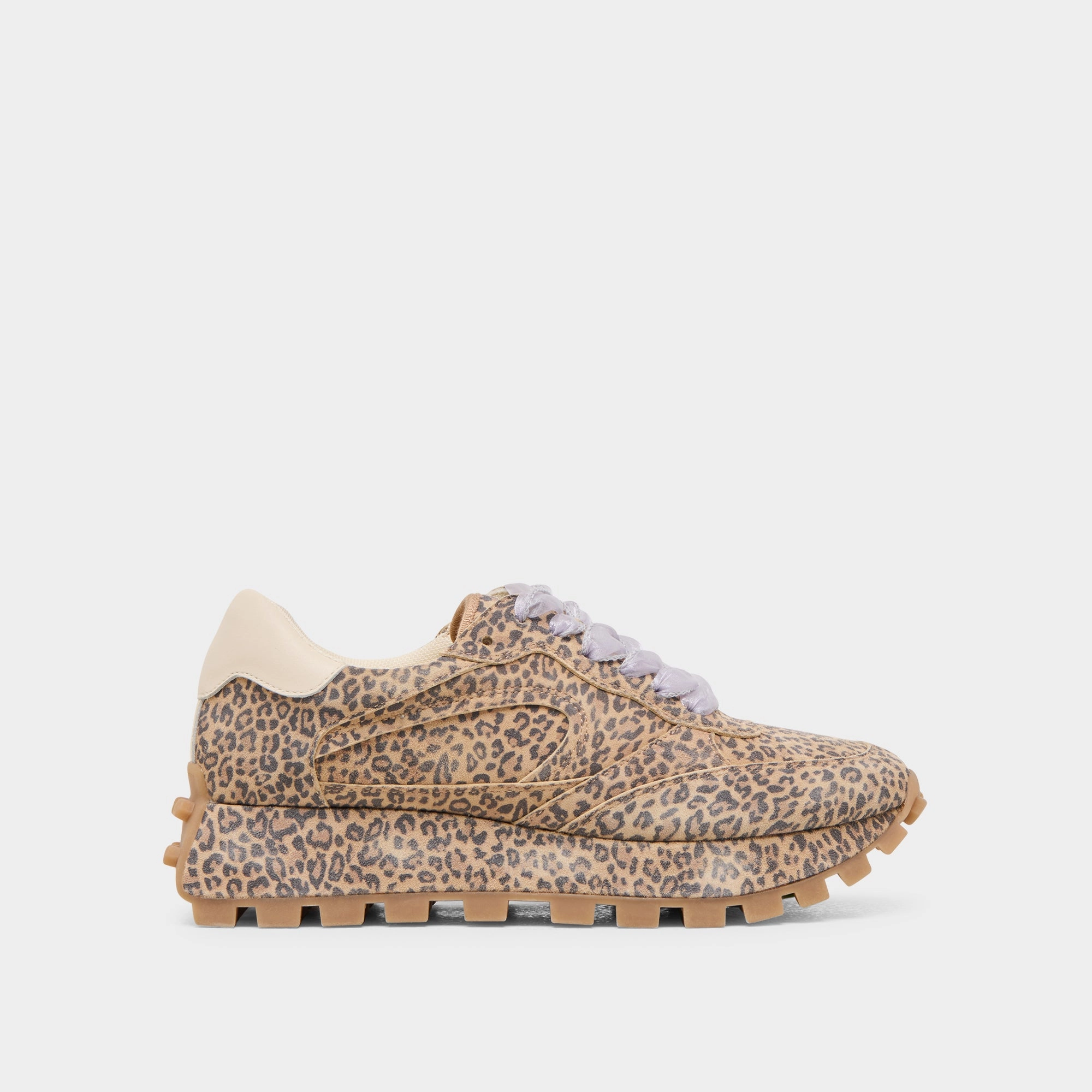 TRICIA SNEAKERS TAN LEOPARD PRINTED SUEDE Comfortable Footwear for Every Day Multi Density Foam